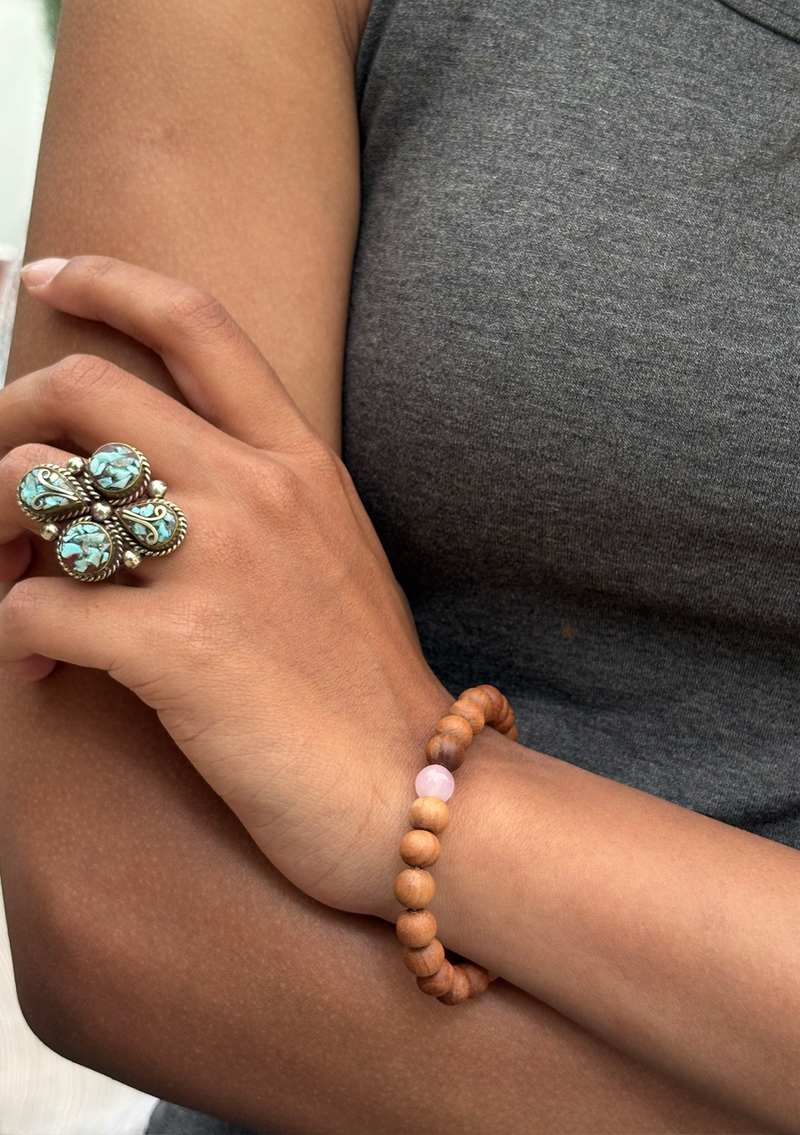 Seven Chakra Sandalwood Wrist Mala