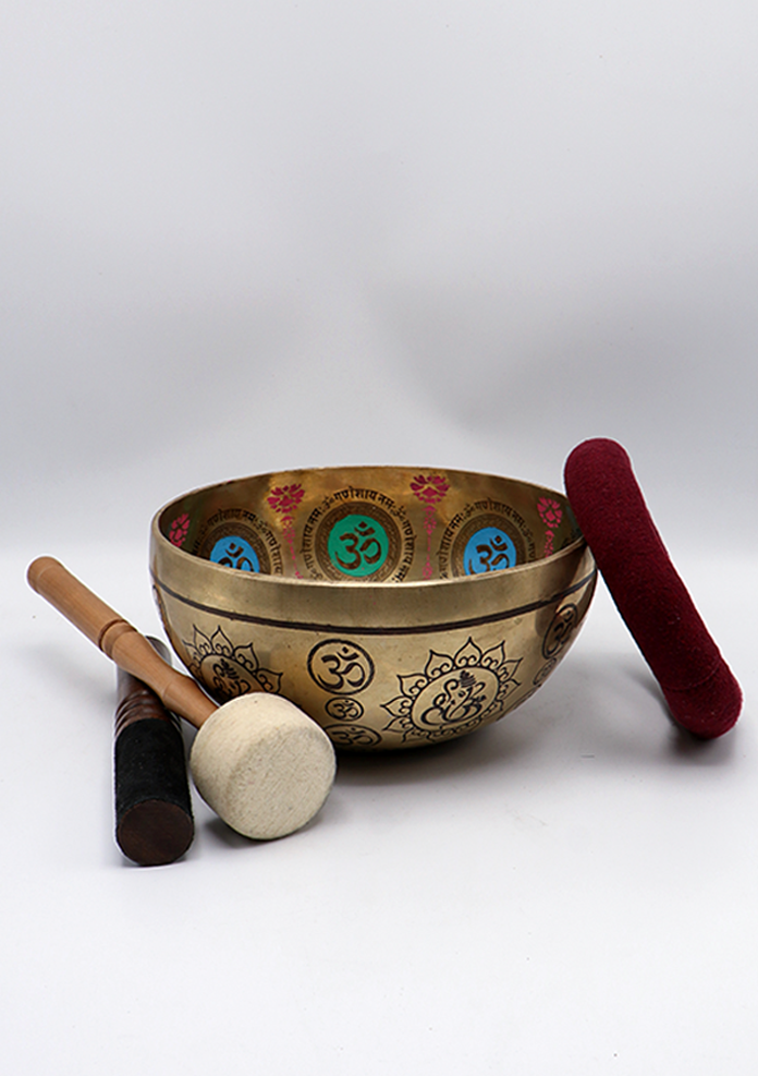 Lord Ganesh Painted Singing Bowl 8"