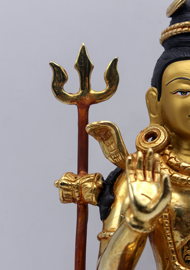 Gold-Plated Shiva Mahadeva Lord of the Universe  Statue 8" H