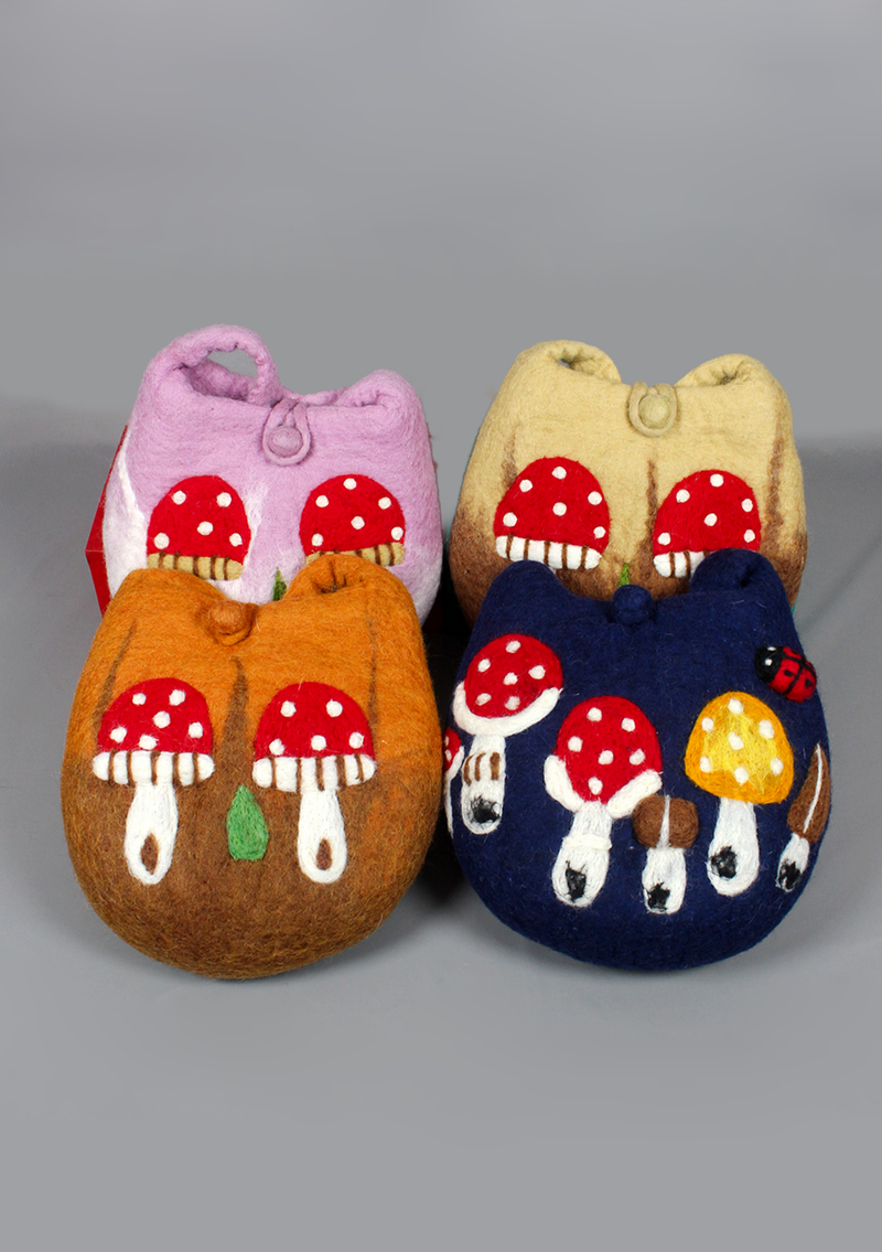 Felt Round Mushroom Design Bag