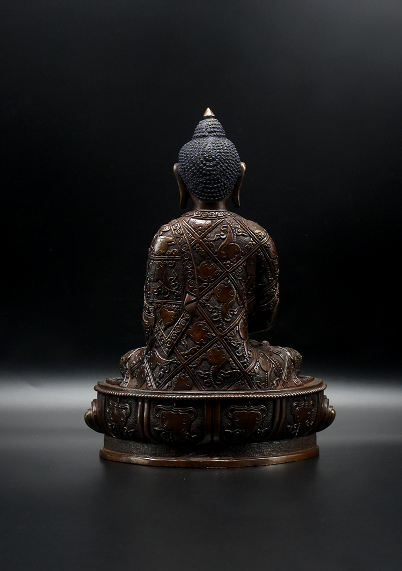 Copper Amitabha Buddha Statue 8.5"H