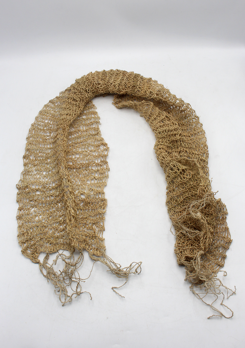 Natural Nettle Yarn Woven Pattern Shawl- Small