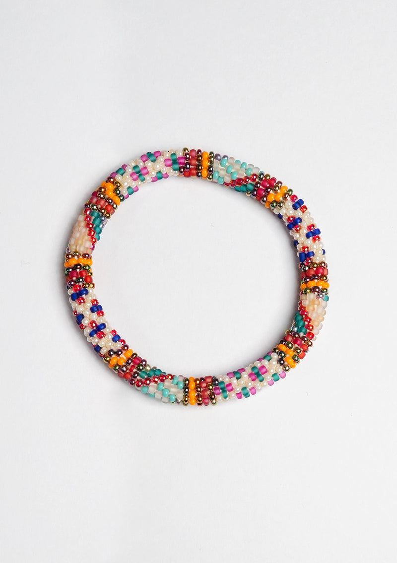 Vibrant and Colorful Nepalese Roll Bead Bracelet