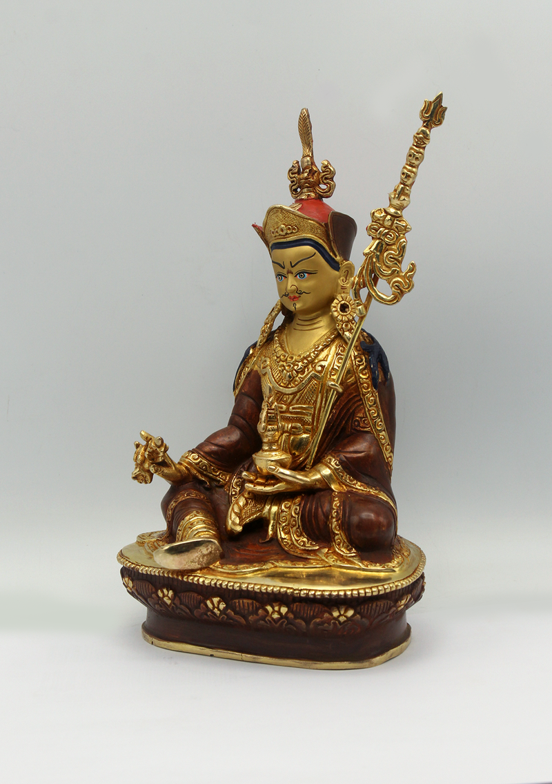 Copper 24K  Guru Padmasambhava Statue 9"H