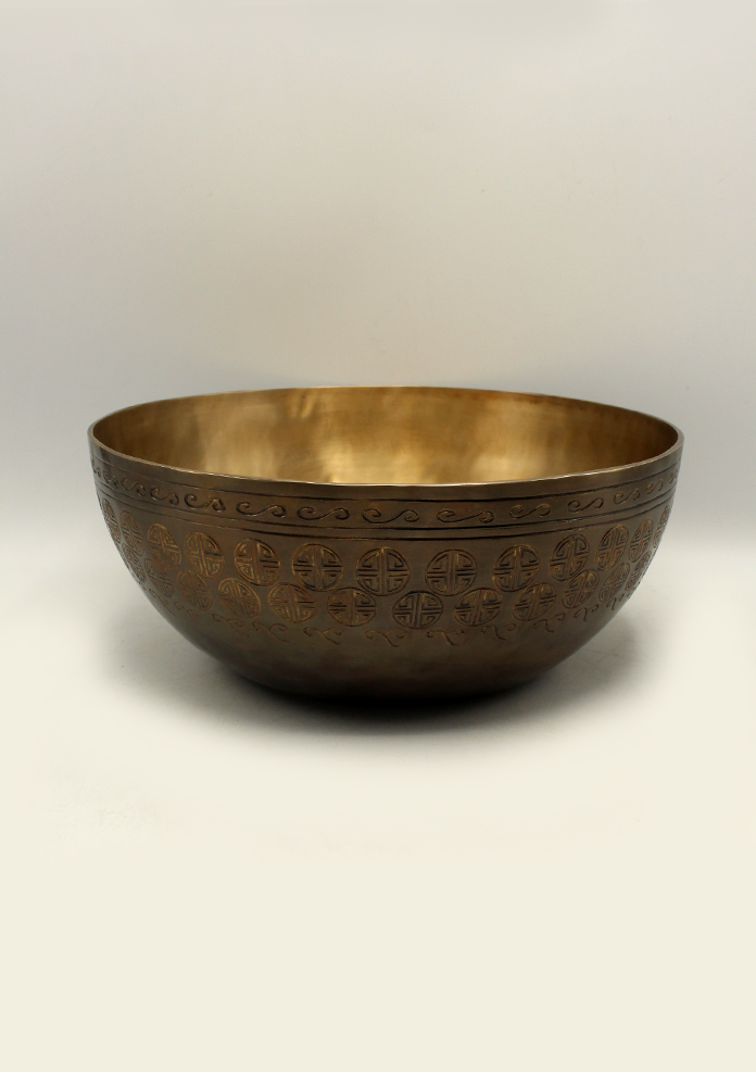 NEPA Full Moon Engraved Healing Singing Bowl 11"