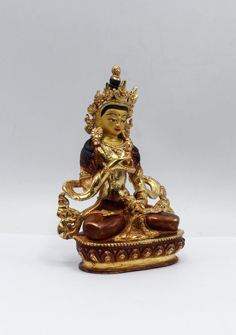 Partly Gold Plated Vajrasattva Statue 5.5" H