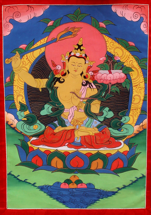 Manjushri Wall Hanging Banner with Brocade STOCK CLEARANCE SALE