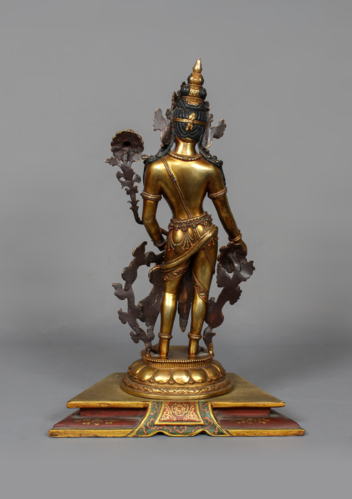 Fully Gold Plated Padmapani Lokeshvara Statue