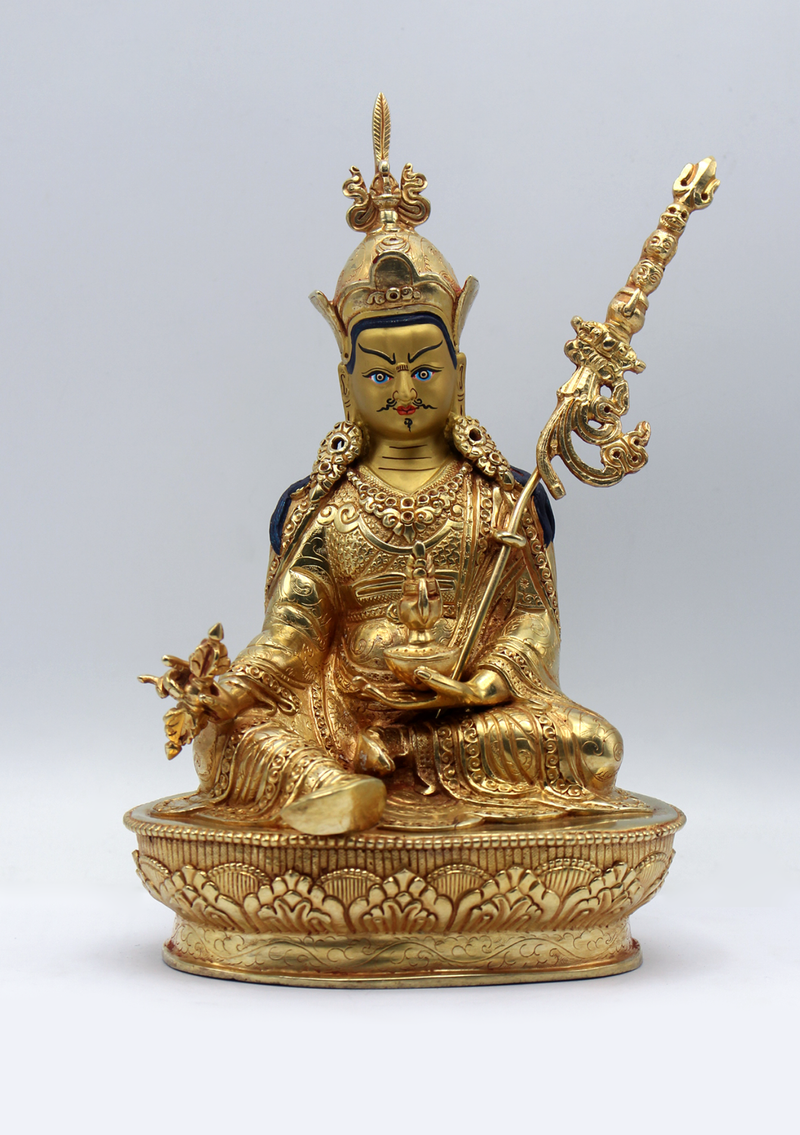 Fully Gold Plated Guru Padmasambhava Statue