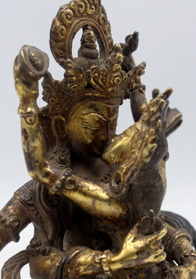 Copper Vajrasattwa Shakti Statue 6.5"H