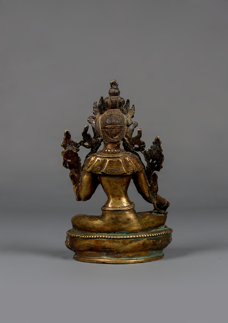 Antique Style Green Tara Statue 5.5"