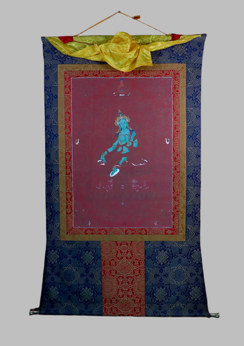 Green Tara Brocade Thangka Painting