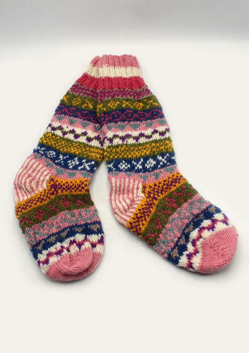 Handknitted Multicolor Woolen Knee High Socks