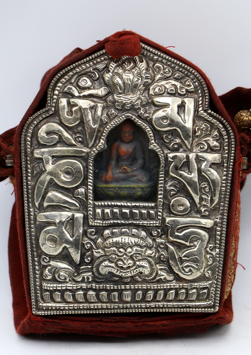 Hand Carved White Metal Shakyamuni Ghau Pendant