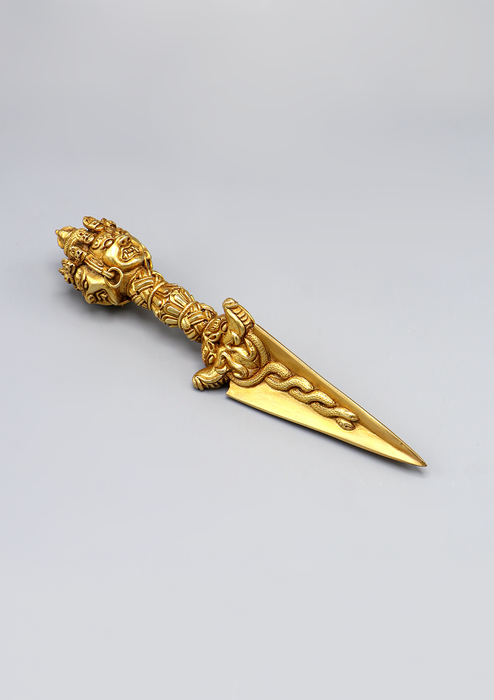 Buddhist Ritual Gold Plated Phurba Dagger