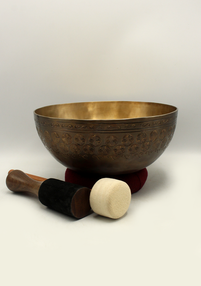 NEPA Full Moon Engraved Healing Singing Bowl 11"