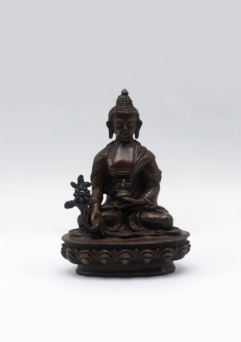 Copper Medicine Buddha Statue 3.5"H