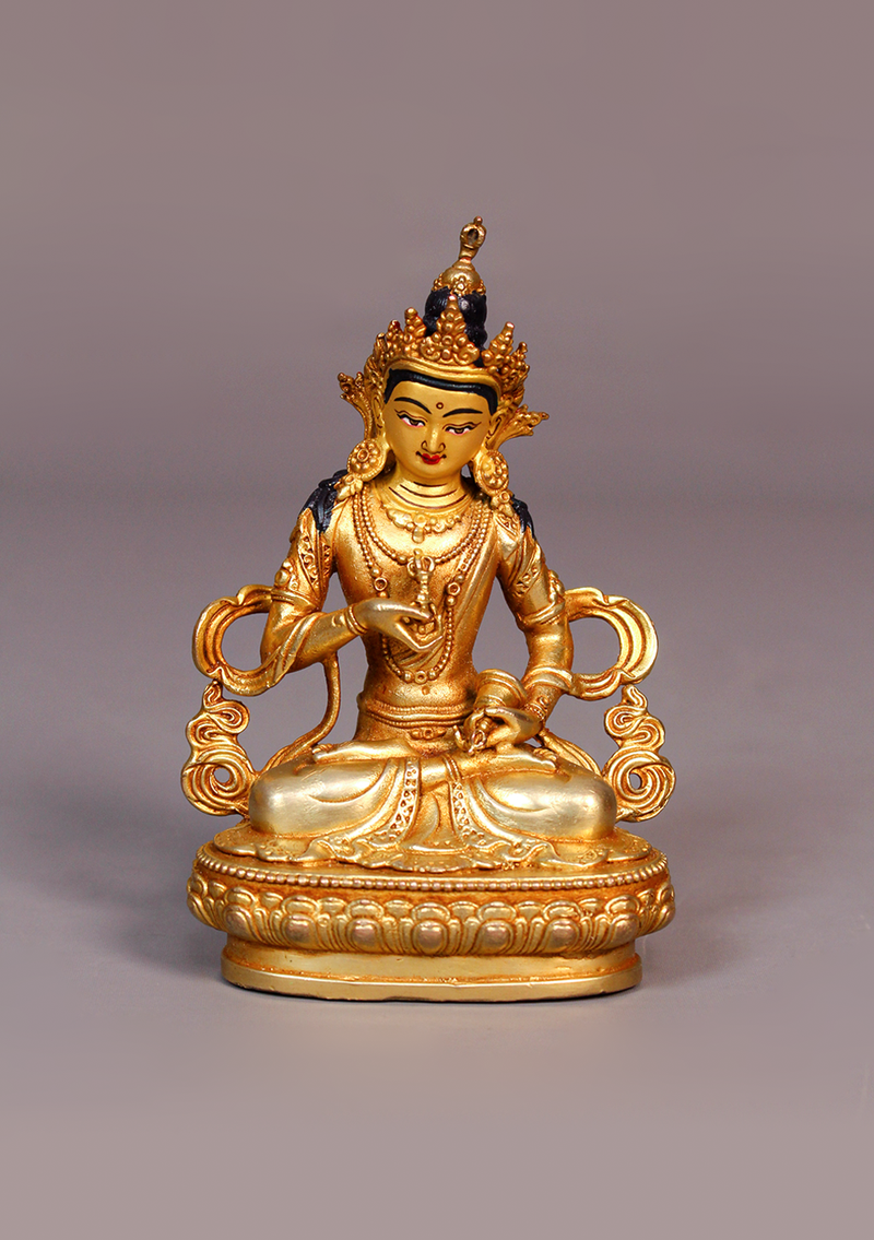 Fully Gold Plated Vajrasattva Statue 4.25"H