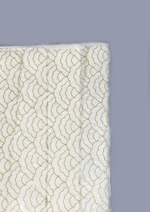 Golden Tibetan Clouds Printed Lokta Gift Wrapping Paper