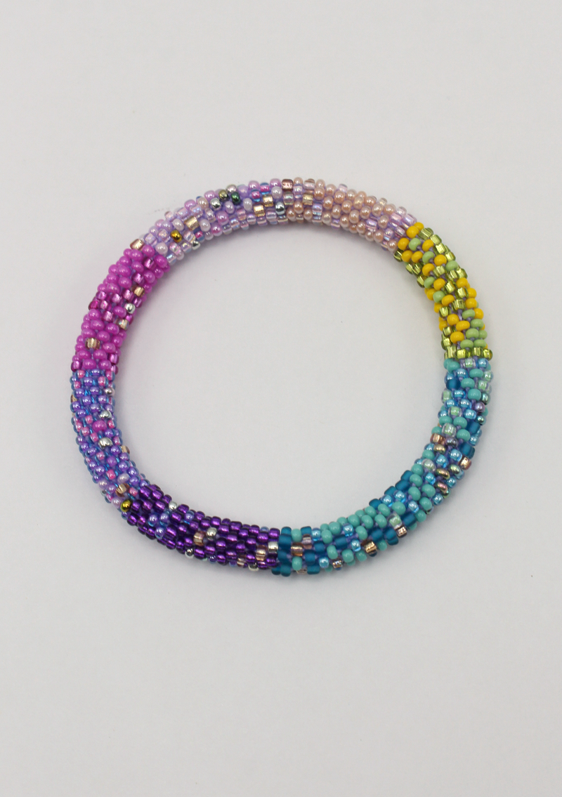 Multi Purple Roll on Beads Bracelet