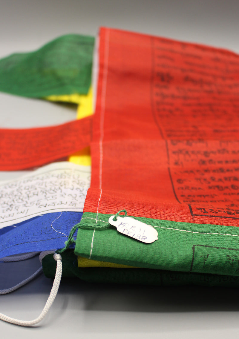 Vertical Windhorse and Tibetan Deities Prayer Flags