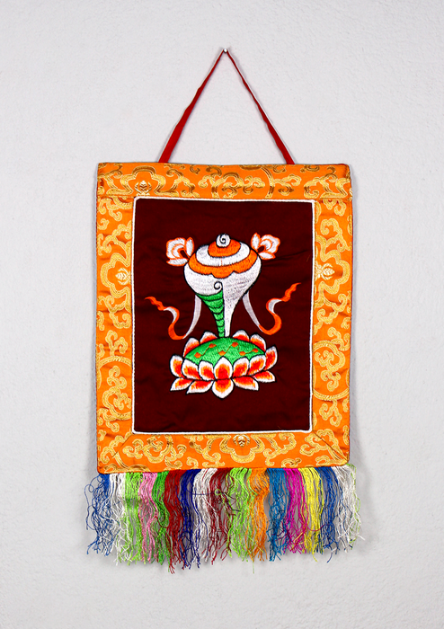 Buddhist Auspicious Symbols Brocade Wall Hanging