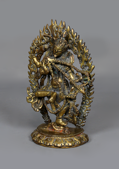 Antique Copper Gilted Kurukulla Statue 8.5" H