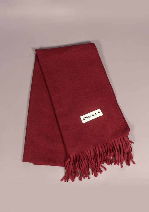 Handloomed Soft Maroon Woolen Shawl- differe n t
