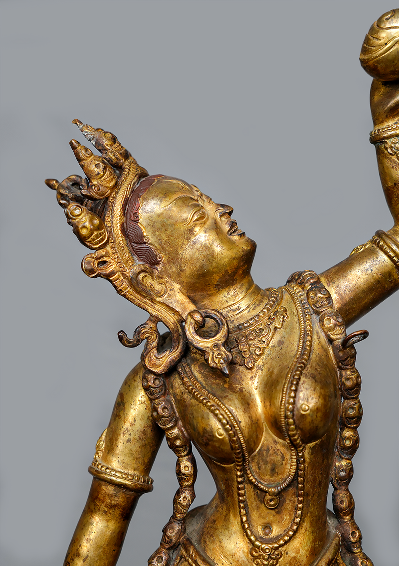 Antique Style Vajrayogini Statue – 2 Ft Handmade Tibetan Buddhist Sculpture