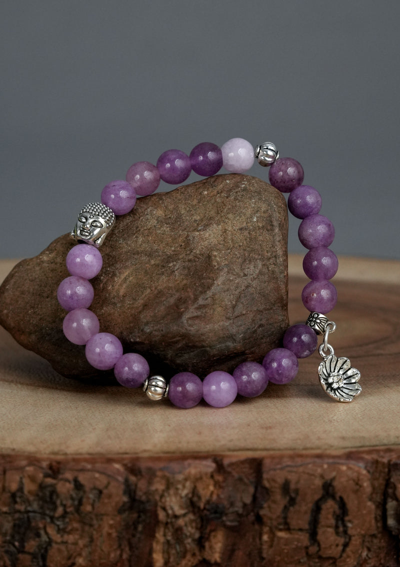 Mixed Stones Wrist Bracelet with Charm