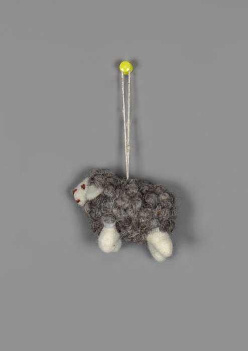 Handmade Felt Wool Sheep Hanging Ornament – Fair Trade Decor from Nepal