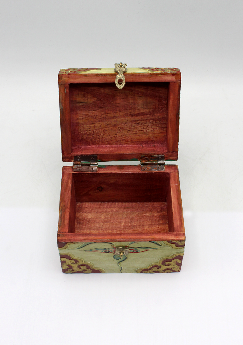 Handpainted Tibetan Wooden Boxes with Endless Knot- Small