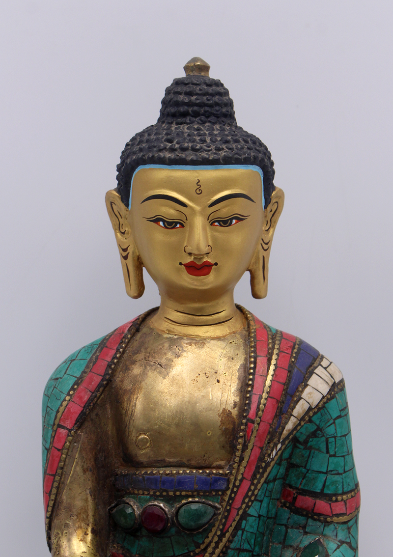 Copper Shakyamuni Buddha Statue 8" H