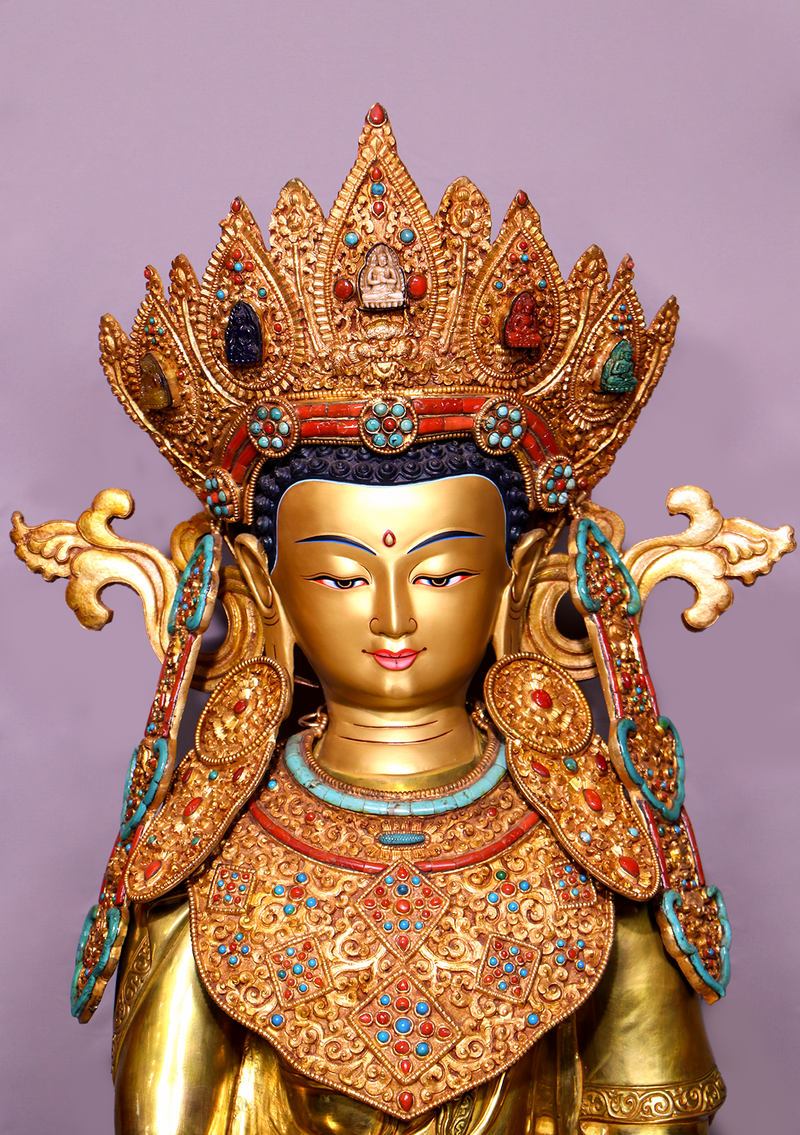 Masterpiece 24K Crown Buddha Statue 27" H