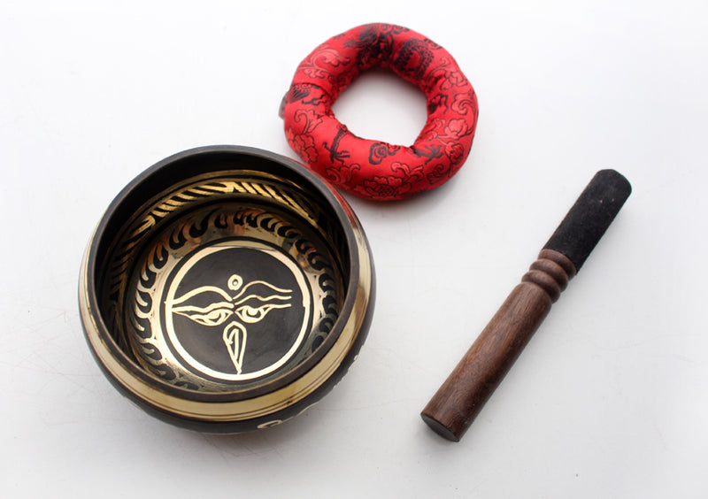 Buddha's Wisdom Eyes Painted Singing Bowl 4"