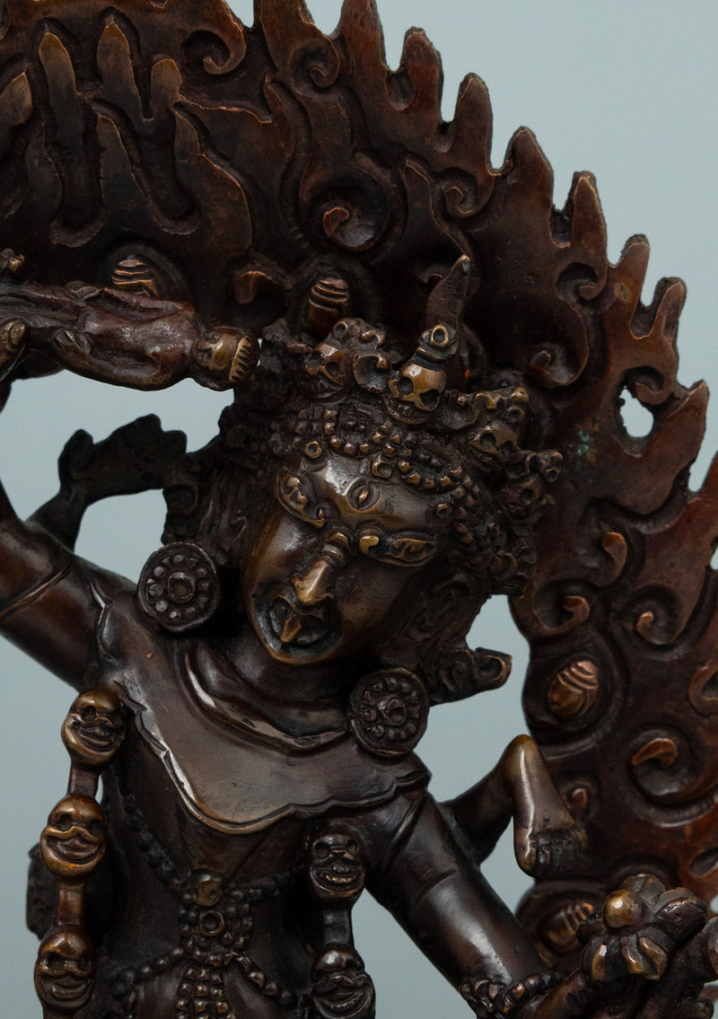 Copper Oxidized Ekajati Dakini Statue