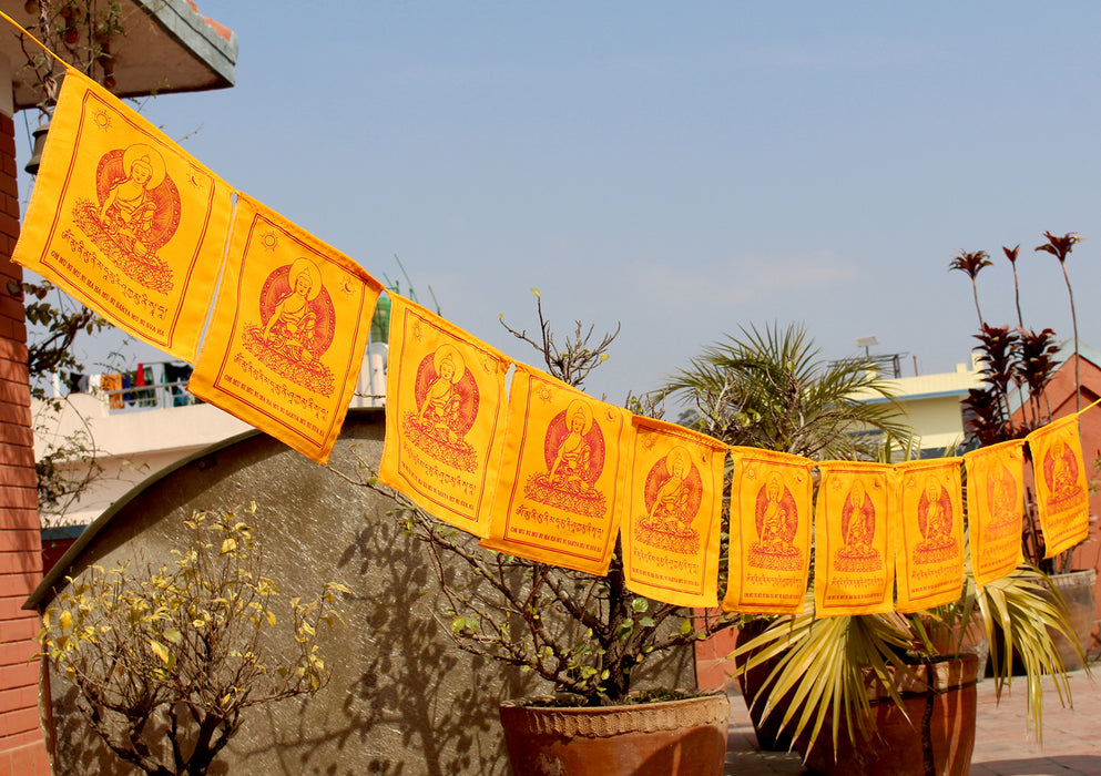 All Orange Shakyamuni Exclusive Prayer Flags