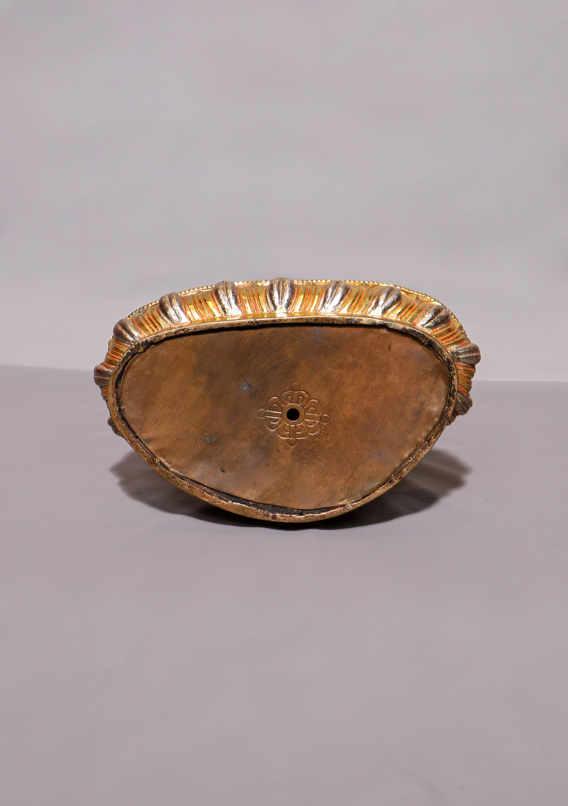 Fully Gold Plated Silver Crown Buddha Statue 10.5"H