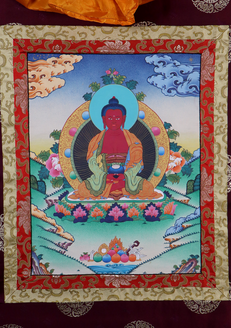 Amitabha Brocade Thangka Painting