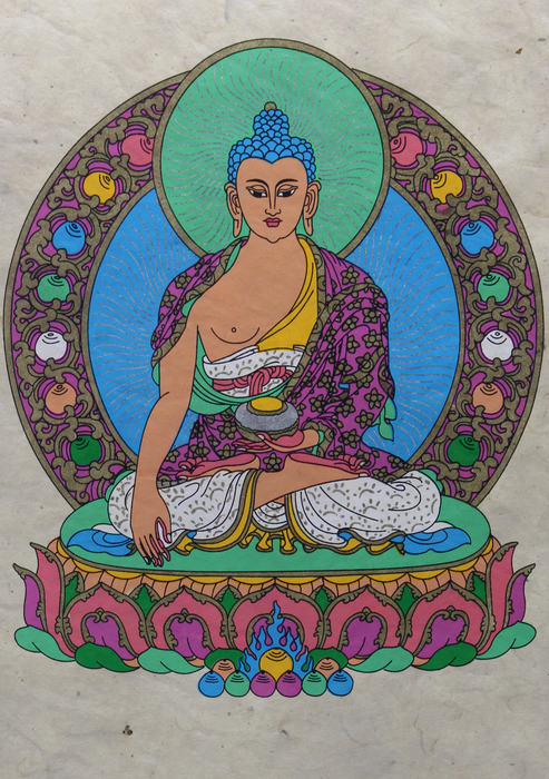 Shakyamuni Buddha Printed Lokta PaperWall Hanging