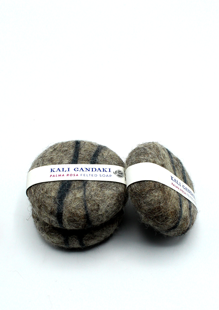 Kali Gandaki Palma Rosa Felted Herbal Soap