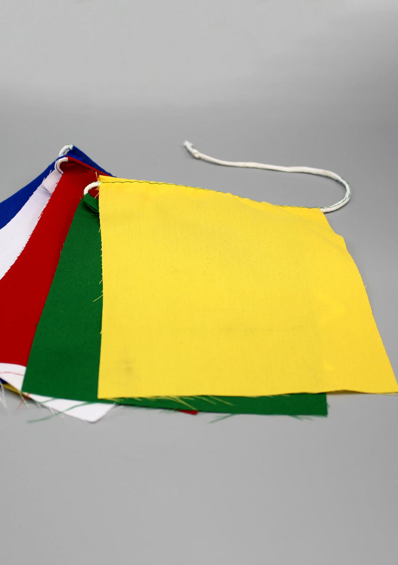 Blank Poly-Cotton Tibetan Prayer Flags – Set of 10, Handmade in Nepal