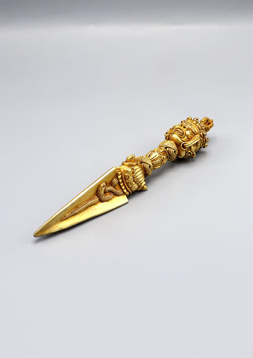 Buddhist Ritual Gold Plated Phurba Dagger