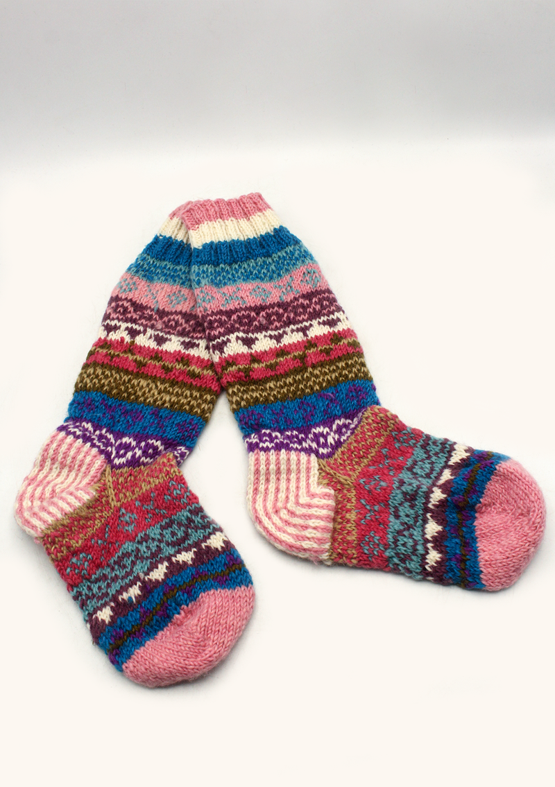 Handknitted Multicolor Woolen Knee High Socks