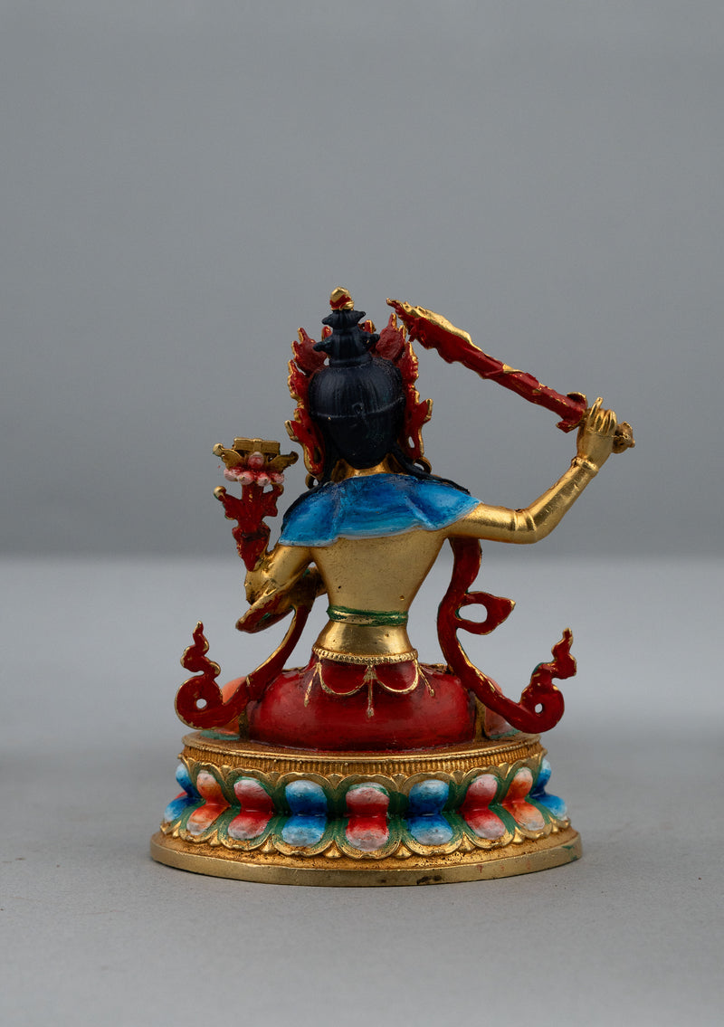 Handpainted Manjushree Statue 4" H