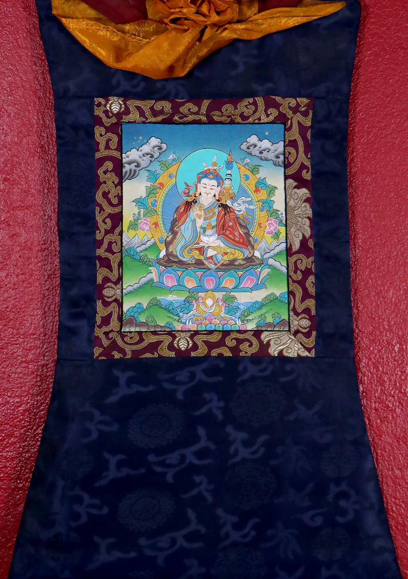 Guru Padmasambhava Brocade Thangka Painting