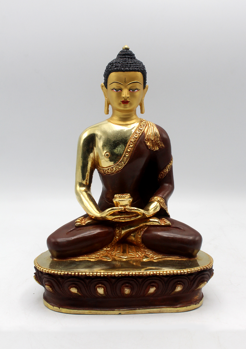 Partly Gold Plated Amitabh Buddha Statue
