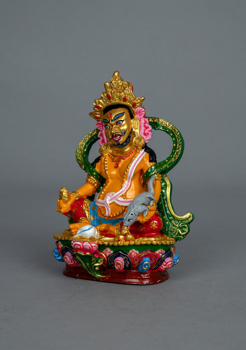 Handpainted Resin Dzambhala Statue 6.75"H