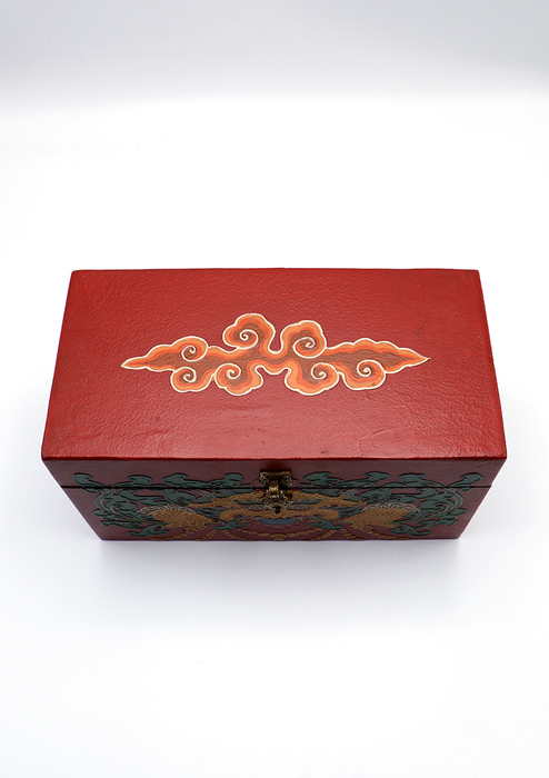 Handpainted Tibetan Cheppu Wooden Box 10"