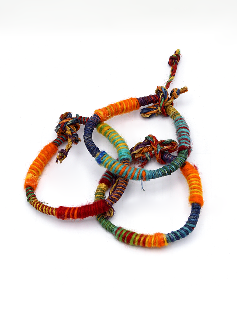 Hemp Braided Orange Unisex Wrist Bracelet